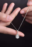 1.5 Carat Moissanite 925 Sterling Silver Teardrop Necklace - Trendsi - Flyclothing LLC