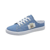 Frayed Hem Lace Up Canvas Sneakers - Trendsi - Flyclothing LLC