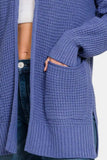 Zenana Waffle Open Front Sweater Cardigan - Trendsi - Flyclothing LLC