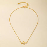 18K Gold-Plated Airplane Necklace - Trendsi - Flyclothing LLC