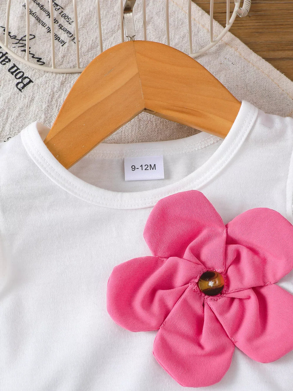 Children's Floral Applique Ruffle Sleeve Top & Skirt Set - Trendsi - Flyclothing LLC