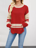 Color Block Side Slit Sweater - Trendsi - Flyclothing LLC
