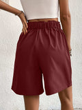 Pocketed Half Elastic Waist Shorts - Trendsi - Flyclothing LLC