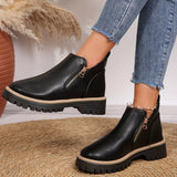 Ankle Boots with Zipper Detail - Trendsi - Flyclothing LLC