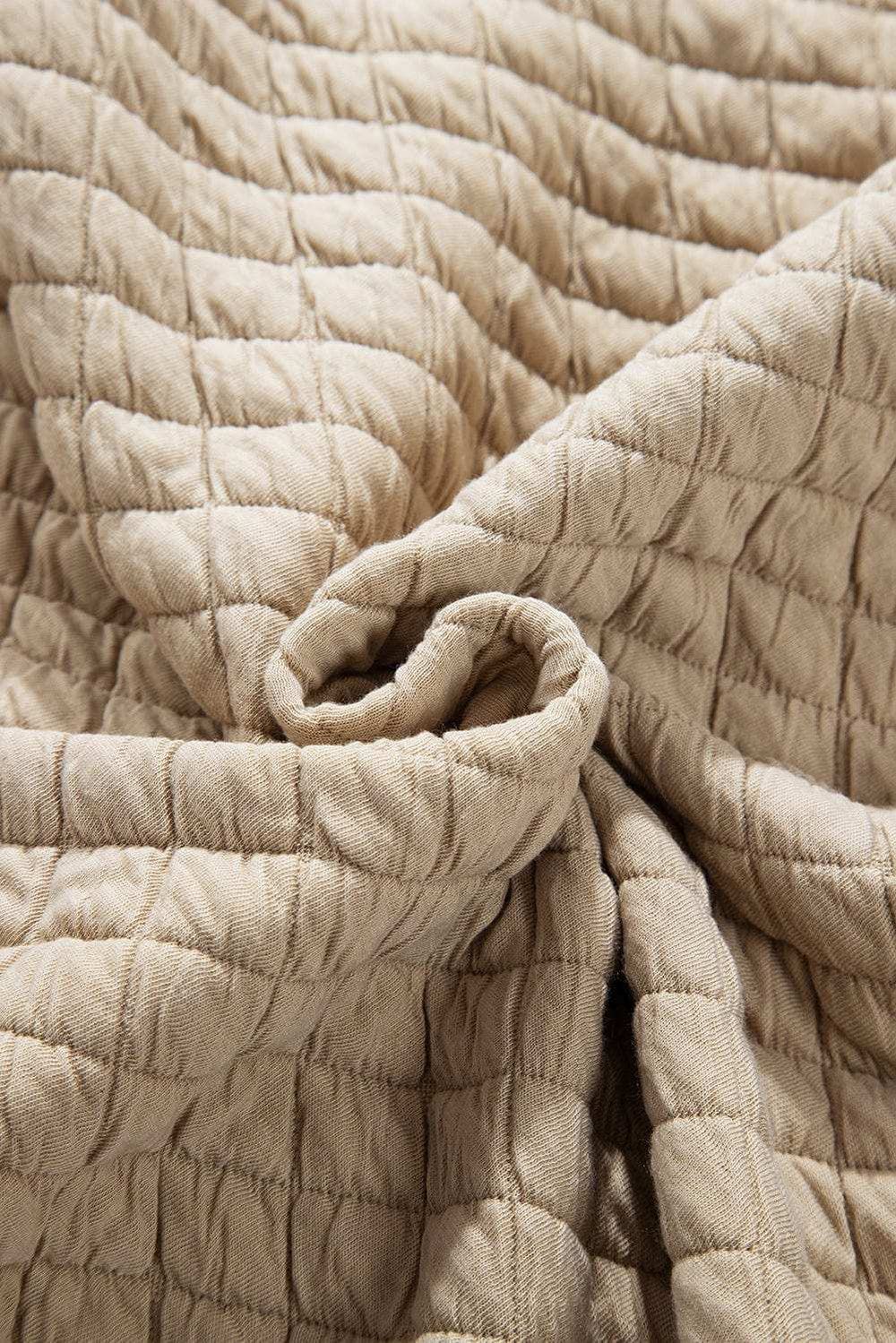 Exposed Seam Collared Neck Button Up Shacket - Trendsi - Flyclothing LLC