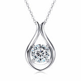 2 Carat Moissanite 925 Sterling Silver Pendant Necklace - Trendsi - Flyclothing LLC