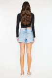 Kancan High Waist Frayed Denim Shorts - Trendsi - Flyclothing LLC