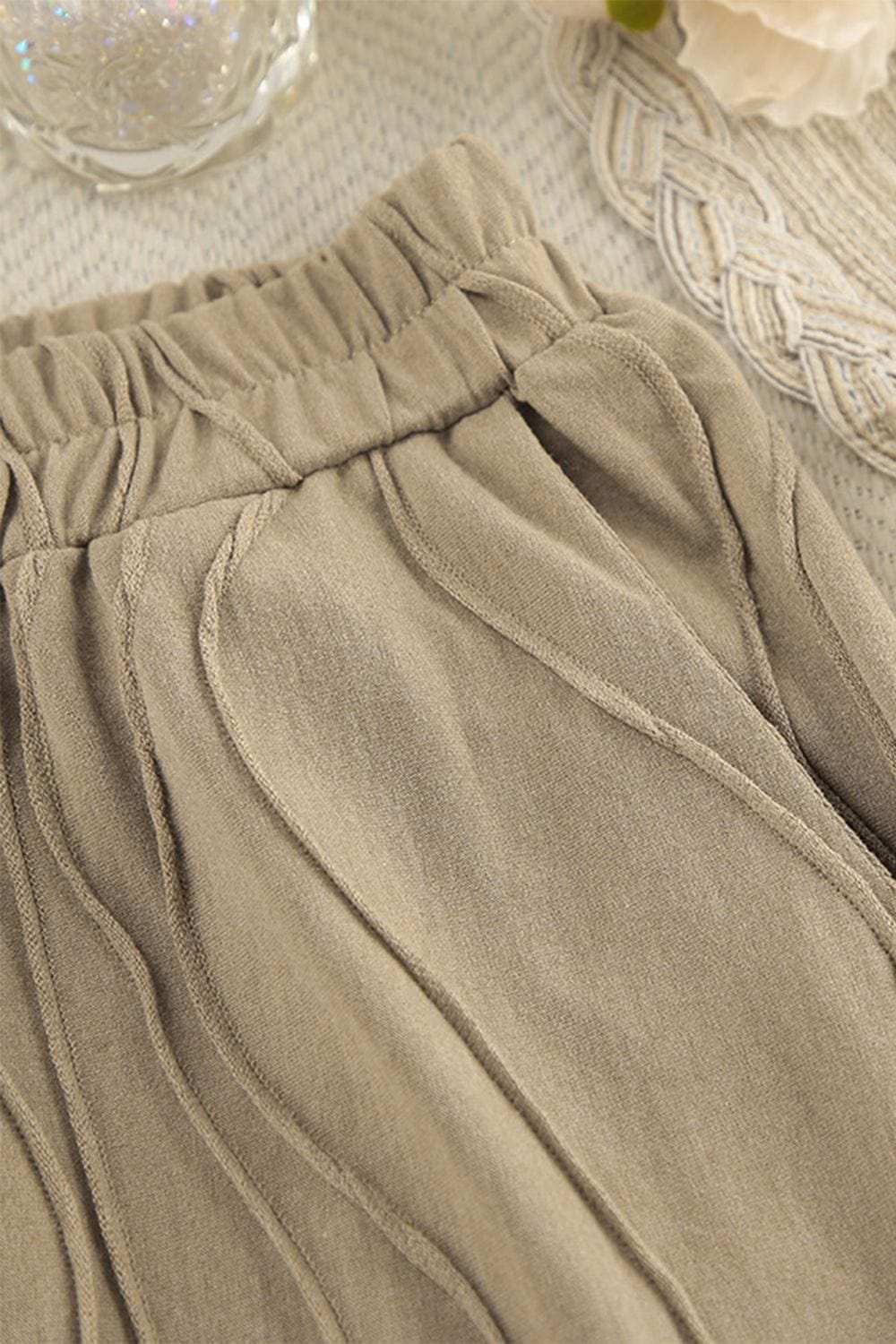 Texture Dropped Shoulder Long Sleeve Top and Pants Set - Trendsi - Flyclothing LLC