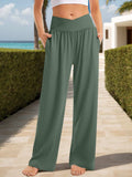 Pocketed High Waist Wide Leg Pants - Trendsi - Flyclothing LLC
