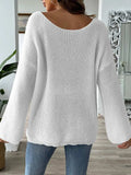 Round Neck Long Sleeve Sweater - Trendsi - Flyclothing LLC