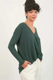 HYFVE Draped Drop Shoulder Long Sleeve Top - Trendsi - Flyclothing LLC