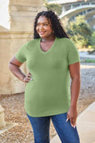 Basic Bae Bamboo Full Size V-Neck Short Sleeve T-Shirt - Trendsi - Flyclothing LLC