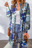 Printed Button Up Long Sleeve Cardigan - Trendsi - Flyclothing LLC