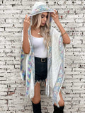 Fringe Half Sleeve Hooded Poncho - Trendsi - Flyclothing LLC
