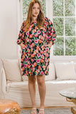 ODDI Full Size Floral Puff Sleeve Mini Dress - Trendsi - Flyclothing LLC