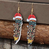 PU Leather Alloy Pencil Earrings - Trendsi - Flyclothing LLC