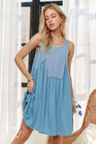 ADORA Decorative Button Sleeveless Babydoll Dress - Trendsi - Flyclothing LLC