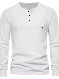 Men's Waffle-Knit Long Sleeve T-Shirt - Trendsi - Flyclothing LLC