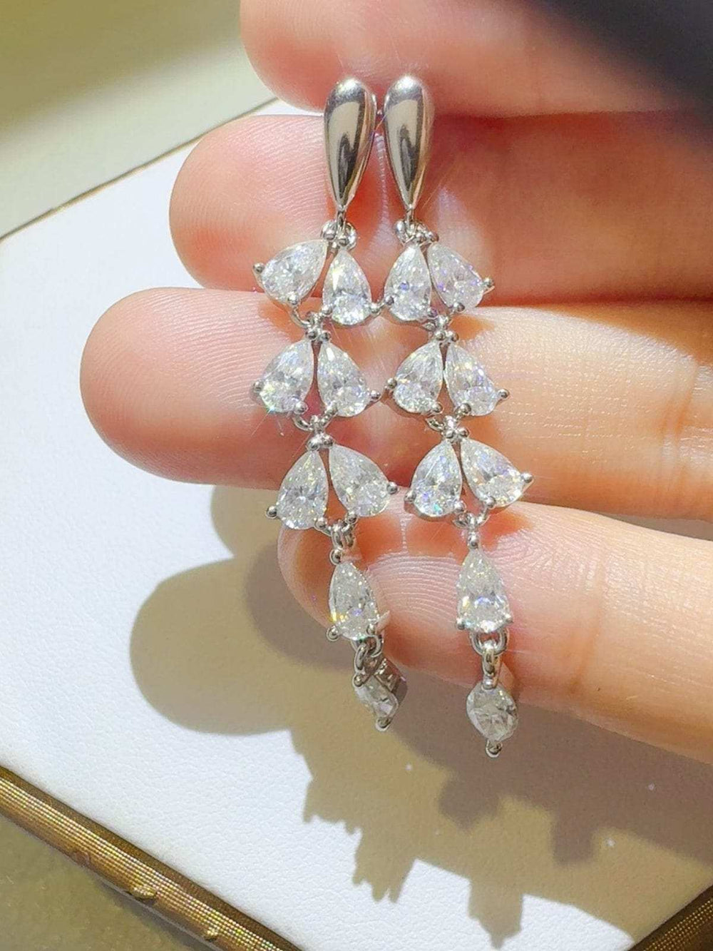 6 Carat Moissanite 925 Sterling Silver Bar Earrings - Trendsi - Flyclothing LLC