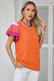 Color Block Round Neck Knit Top - Trendsi - Flyclothing LLC