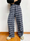 Plaid Drawstring Wide Leg Pants - Trendsi - Flyclothing LLC