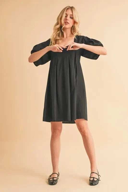 Aemi + Co Square Neck Babydoll Dress with Pockets - Trendsi - Flyclothing LLC