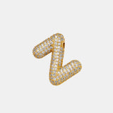 Gold-Plated Inlaid Zircon Letter Necklace - Trendsi - Flyclothing LLC