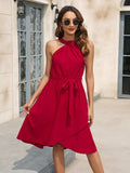 Tied Round Neck Sleeveless Dress - Trendsi - Flyclothing LLC