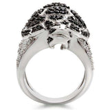 0W005 - Rhodium + Ruthenium Brass Ring with AAA Grade CZ in Jet - Alamode - Flyclothing LLC