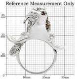 0W008 - Rhodium + Ruthenium Brass Ring with AAA Grade CZ in Multi Color - Alamode - Flyclothing LLC