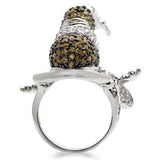 0W008 - Rhodium + Ruthenium Brass Ring with AAA Grade CZ in Multi Color - Alamode - Flyclothing LLC