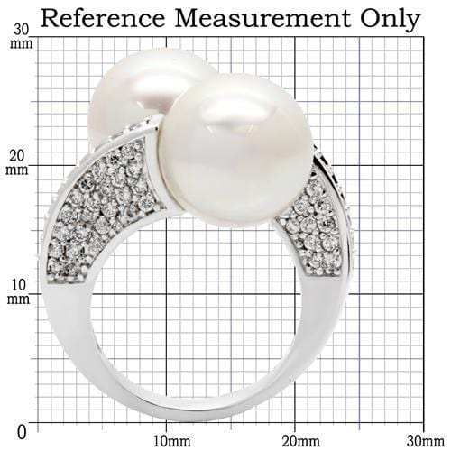 0W025 - Rhodium Brass Ring with AAA Grade CZ in Clear - Alamode - Flyclothing LLC