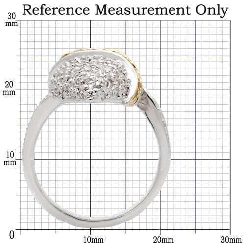 0W099 - Gold+Rhodium Brass Ring with AAA Grade CZ in Topaz - Alamode - Flyclothing LLC