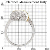 0W099 - Gold+Rhodium Brass Ring with AAA Grade CZ in Topaz - Alamode - Flyclothing LLC