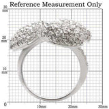 0W145 - Rhodium Brass Ring with AAA Grade CZ in Clear - Alamode - Flyclothing LLC