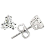 0W156 - Rhodium 925 Sterling Silver Earrings with AAA Grade CZ in Clear - Alamode - Flyclothing LLC