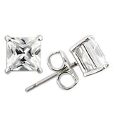 0W160 - Rhodium 925 Sterling Silver Earrings with AAA Grade CZ in Clear - Alamode - Flyclothing LLC