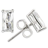 0W162 - Rhodium 925 Sterling Silver Earrings with AAA Grade CZ in Clear - Alamode - Flyclothing LLC