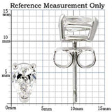 0W163 - Rhodium 925 Sterling Silver Earrings with AAA Grade CZ in Clear - Alamode - Flyclothing LLC