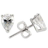 0W164 - Rhodium 925 Sterling Silver Earrings with AAA Grade CZ in Clear - Alamode - Flyclothing LLC