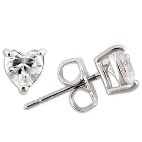 0W165 - Rhodium 925 Sterling Silver Earrings with AAA Grade CZ in Clear - Alamode - Flyclothing LLC