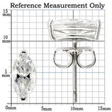 0W167 - Rhodium 925 Sterling Silver Earrings with AAA Grade CZ in Clear - Alamode - Flyclothing LLC