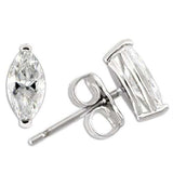 0W167 - Rhodium 925 Sterling Silver Earrings with AAA Grade CZ in Clear - Alamode - Flyclothing LLC
