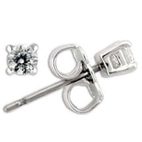 0W169 - Rhodium 925 Sterling Silver Earrings with AAA Grade CZ in Clear - Alamode - Flyclothing LLC