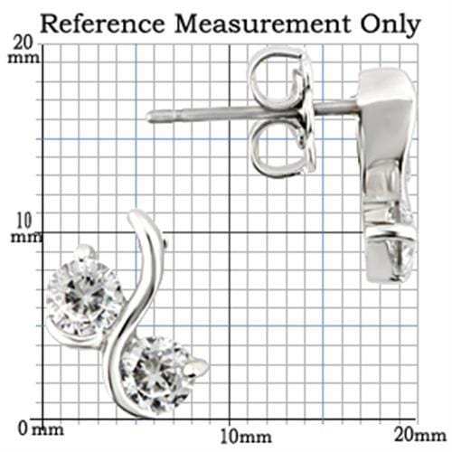 0W176 - Rhodium 925 Sterling Silver Earrings with AAA Grade CZ in Clear - Alamode - Flyclothing LLC