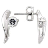 0W177 - Rhodium 925 Sterling Silver Earrings with AAA Grade CZ in Clear - Alamode - Flyclothing LLC