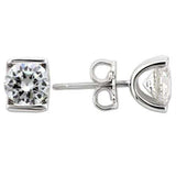 0W178 - Rhodium 925 Sterling Silver Earrings with AAA Grade CZ in Clear - Alamode - Flyclothing LLC
