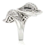 0W185 - Rhodium Brass Ring with AAA Grade CZ in Clear - Alamode - Flyclothing LLC