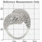 0W216 - Rhodium Brass Ring with AAA Grade CZ in Clear - Alamode - Flyclothing LLC