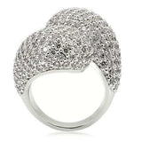 0W216 - Rhodium Brass Ring with AAA Grade CZ in Clear - Alamode - Flyclothing LLC